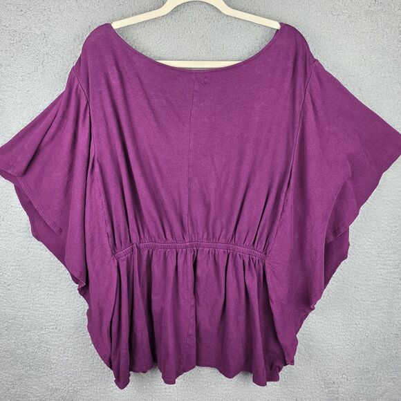 Lane Bryant Top Blouse Tunic Womens 22 24 Comfort Embroidered Flutter Sleeves - Picture 8 of 8